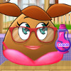 Pou Girl Washing Clothes - Washing Clothes Games