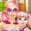Super Barbie Playing With Baby  - Super Barbie Games For Girls 