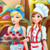 Anna And Cinderella At The Cupcakes Factory - Cinderella Cooking Games