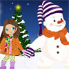 Little Girl And Her Snowman - 