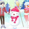 Kids And Snowman - 